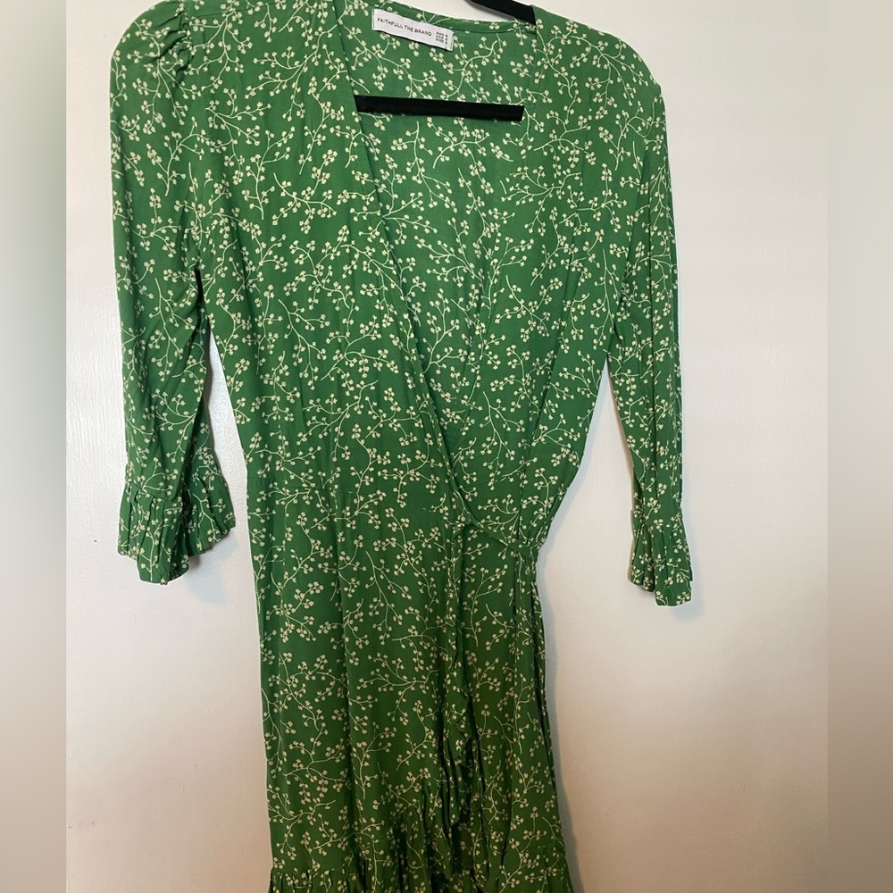 green dress with white flowers